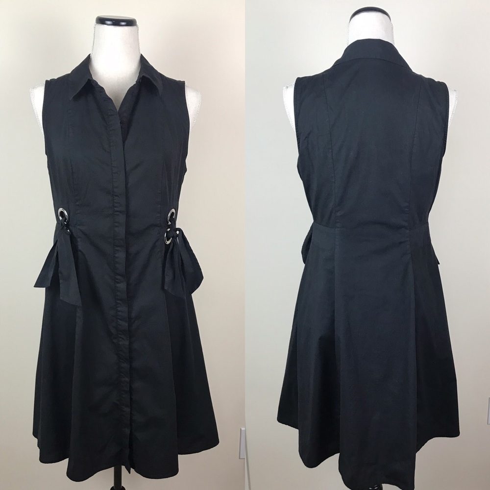 Marled fit and flare Button Up Dress